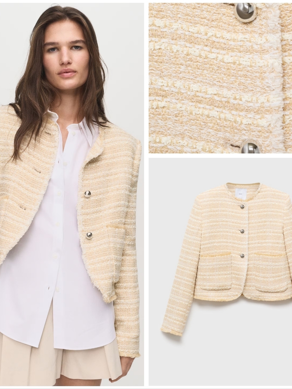 MANGO Tweed Blazer